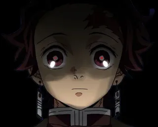 💀 4f97e394 Tanjiro Kamado Demon Slayer 动漫, 漫画, 鬼灭之刃, 灶门炭治郎, 角色, 眼睛 telegram sticker