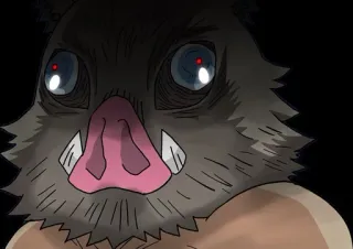 💀 d884bfff Inosuke Hashibira Demon Slayer 鬼灭之刃, 动漫, 伊之助, 角色, 猪头面具 telegram sticker