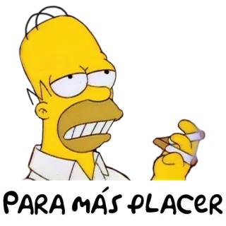 🌚 003f08c2 Homer Simpson The Simpsons PARA MÁS PLACER ホーマー・シンプソン, ザ・シンプソンズ, アニメ, 喫煙, 快楽, ユーモア, スペイン語 telegram sticker