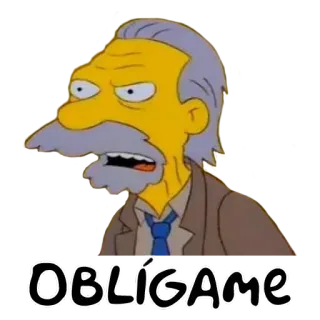😠 01e765ba OBLÍGAME アニメ, 表情, シンプソンズ, 老人, スペイン語, Oblígame telegram sticker