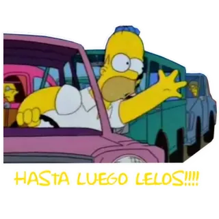 👋 42ea0ef4 Homer Simpson The Simpsons HASTA LUEGO LELOS!!!! 辛普森一家, 荷马·辛普森, 卡通, 再见, 告别, 回头见 telegram sticker