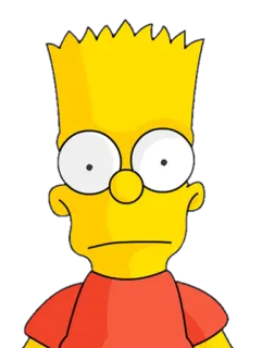 😐 87739665 Bart Simpson The Simpsons บาร์ต ซิมป์สัน, เดอะซิมป์สันส์, การ์ตูน, สีเหลือง, แอนิเมชั่น, Fox telegram sticker