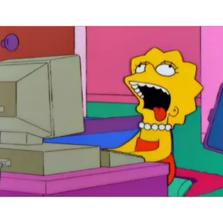 😍 447032d6 Lisa Simpson The Simpsons cartoon, the simpsons, lisa simpson, computer, simpsons telegram sticker