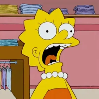 😱 5bd01666 Lisa Simpson The Simpsons Lisa Simpson, The Simpsons, cartoon, animated, shocked, yellow telegram sticker
