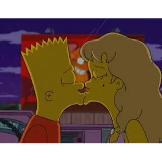 😘 6d287288 Bart Simpson The Simpsons kiss, cartoon, love, romance, animation telegram sticker