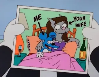 💑 7b3d9bd7 ME YOUR WIFE mouse, wife, bed, cartoon telegram sticker