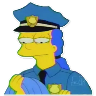 👮 80031a13 Marge Simpson The Simpsons cartoon, police, marge simpson, character, the simpsons telegram sticker