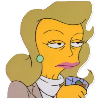 😐 95ac21b1 Lurleen Lumpkin The Simpsons simpsons, lurleen lumpkin, cartoon, character, tv show telegram sticker