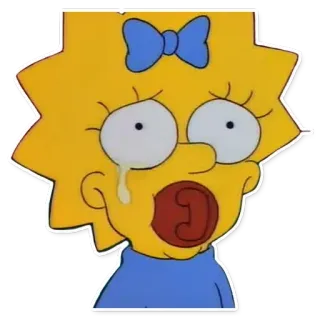 😢 ac8462f2 Maggie Simpson The Simpsons cartoon, crying, sad, baby, Maggie, Simpsons telegram sticker