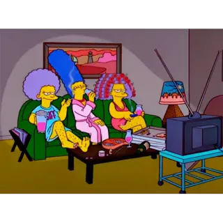 🚬 bb0753f3 Marge Simpson The Simpsons cartoon, television, couch, family, animation telegram sticker
