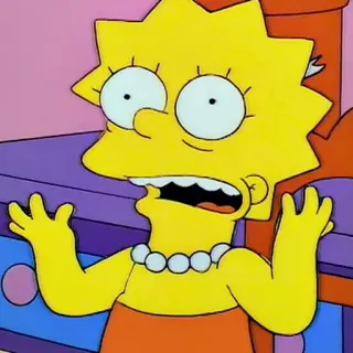 🙀 df0c2f2f Lisa Simpson The Simpsons Lisa Simpson, Simpsons, Cartoon, Animated, Scared, Yellow telegram sticker