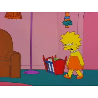 😔 f623d23b Lisa Simpson The Simpsons Lisa Simpson, Cartoon, Animated, Sad, Crib, Baby telegram sticker