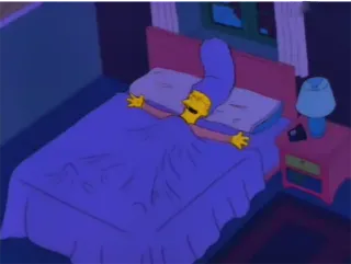 🛌 1bde4502 Marge Simpson The Simpsons 卡通, 床, 睡觉, 玛姬·辛普森, 辛普森一家 whatsapp sticker