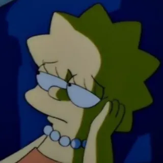 😒 6b3e607e Lisa Simpson The Simpsons 丽莎·辛普森, 辛普森一家, 悲伤, 卡通, 黄色 whatsapp sticker