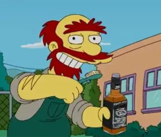 🥃 6f1af31b Hollis Hurlbut The Simpsons 酒精, 卡通, 喝酒, 动画, 喜剧 whatsapp sticker