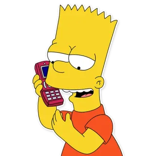 😏 7c45ef04 Bart Simpson The Simpsons Bart Simpson, The Simpsons, cartoon, phone, animated, humor telegram sticker