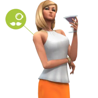πΈ 3b692a6c The Sims sims, woman, cocktail, monocle, mustache telegram sticker