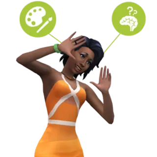 π 63c9d69f sims, thinking, artist, intellect, video game, orange dress telegram sticker
