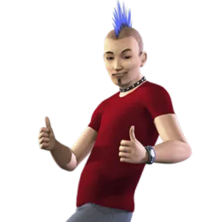 π 806ac224 sims, thumbs up, punk, mohawk, video game, positive telegram sticker