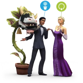 π² 8e57e681 The Sims sims, plant, dinner, game, venus flytrap, cartoon telegram sticker