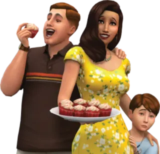 π© 9fabbb38 The Sims family, cupcakes, sims, game, cartoon telegram sticker
