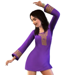 π― a79adb75 sims, dancing, woman, purple, game, character telegram sticker