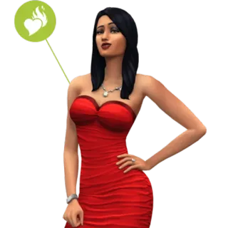 π dbb28724 the sims, woman, red dress, game telegram sticker