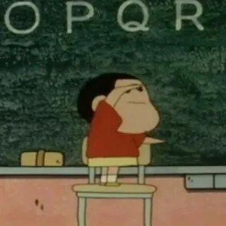 🐥 b78586a9 Shin-chan OPQR Animé, École, Salle de classe, Dessin animé, Lettres, Shin-chan telegram sticker