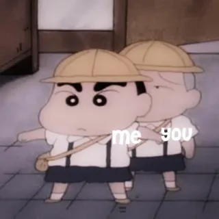 🐇 0185c340 me you Desenho animado, Amizade, Comparação, Anime, Meme telegram sticker