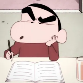 🐇 4f81fc00 Shin-chan Nohara Crayon Shin-chan Crayon Shin-chan, Shin-chan, Anime, Desenho animado, Estudando, Estudante, Escrevendo telegram sticker