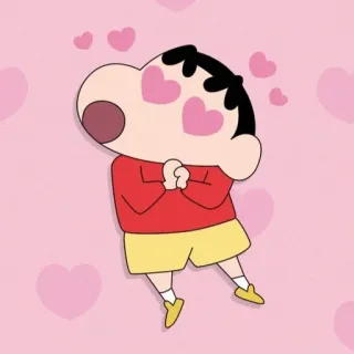 🌱 7fa87c13 Shin-chan Crayon Shin-chan anime, serca, kreskówka, miłość, słodkie telegram sticker