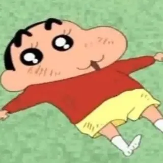 🌱 e0abee06 Shin-chan Nohara Crayon Shin-chan Anime, Kreskówka, Postać, Leżący telegram sticker
