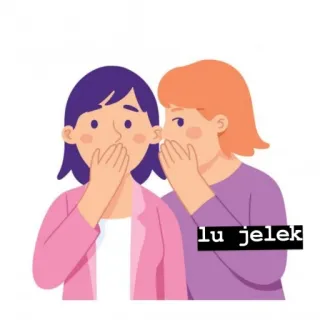 😆 372d801d lu jelek potins, parler, femmes, dessin animé, indonésien, argot telegram sticker