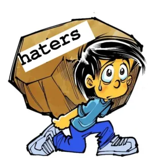😆 506e60d5 haters haters, dessin animé, lutte, émotionnel, pression, fardeau telegram sticker