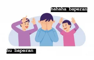 😆 58f6e646 hahaha baperan tristesse, taquineries, émotions, amis, harcèlement, blessé, contrarié telegram sticker