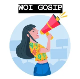 😆 6478335a WOI GOSIP femme, mégaphone, commérages, communication, actualités, annonce telegram sticker