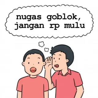 😆 97cd476f nugas goblok, jangan rp mulu offensant, insultant, péjoratif, dessin animé, deux personnes telegram sticker