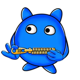 😐 0fc0dec9 resleting, monster, tertutup, diam, sst, biru, kartun telegram sticker