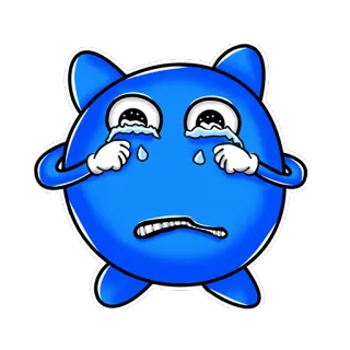 😭 3ba2acdc biru, menangis, sedih, kartun, emoji, karakter telegram sticker