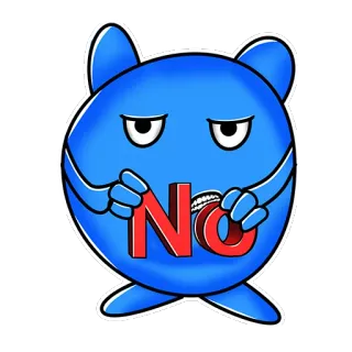 ❌ 7186aae4 NO tidak, penolakan, penyangkalan, negatif, biru, kartun telegram sticker