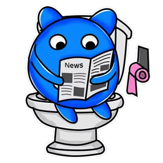 💩 faf90d63 News toilet, membaca, berita, koran, kamar mandi, kartun, karakter telegram sticker