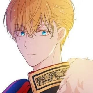✨ 751671a7 personnage animé, manga, cheveux blonds, yeux bleus, beau, prince, royal telegram sticker