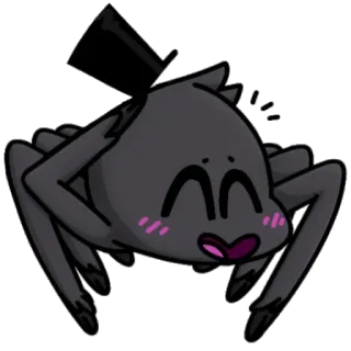 👋 8734b65b แมงมุม, การ์ตูน, น่ารัก, หมวกทรงสูง, สัตว์, คาวาอิ telegram sticker