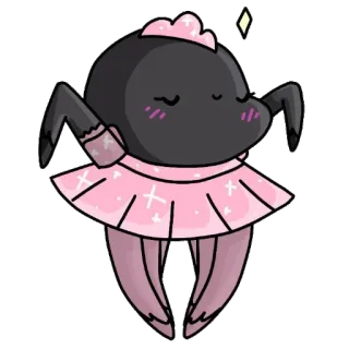 💃 925a1a5d แมงมุม, น่ารัก, สีชมพู, ชุดเดรส, สัตว์ตระกูลแมง, คาวาอิ telegram sticker
