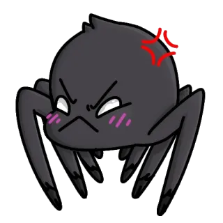 😡 de6900ba แมงมุม, โกรธ, น่ารัก, การ์ตูน, แมลง, สัตว์ telegram sticker