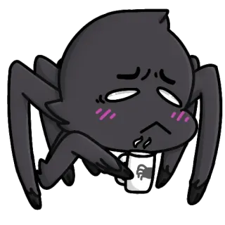🍺 e264e9ca แมงมุม, น่ารัก, คาวาอิ, กาแฟ, เหนื่อย, ง่วง telegram sticker