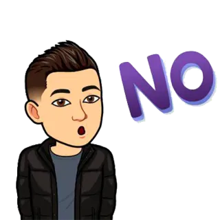 🚫 44526060 NO Bitmoji, 不, 拒绝, 负面, 卡通 telegram sticker