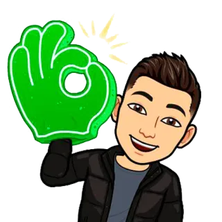 👌 a61f10ba Bitmoji, OK手势, 卡通, 人物, 微笑 telegram sticker