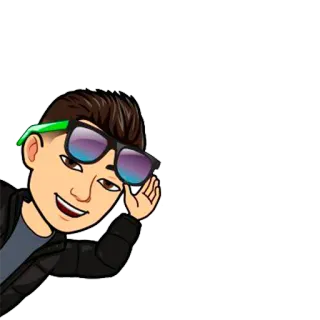 😉 f348a7f2 卡通, 太阳镜, 头像, 人, 休闲, 风格 telegram sticker