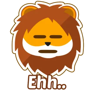 😑 05d214ab Ehh.. lew, ee, zwierzę, wyrażenie, kreskówka, śmieszne whatsapp sticker